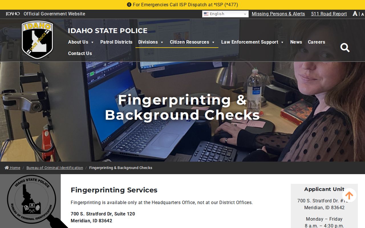Idaho BCI forms for Bonneville County arrest history requests