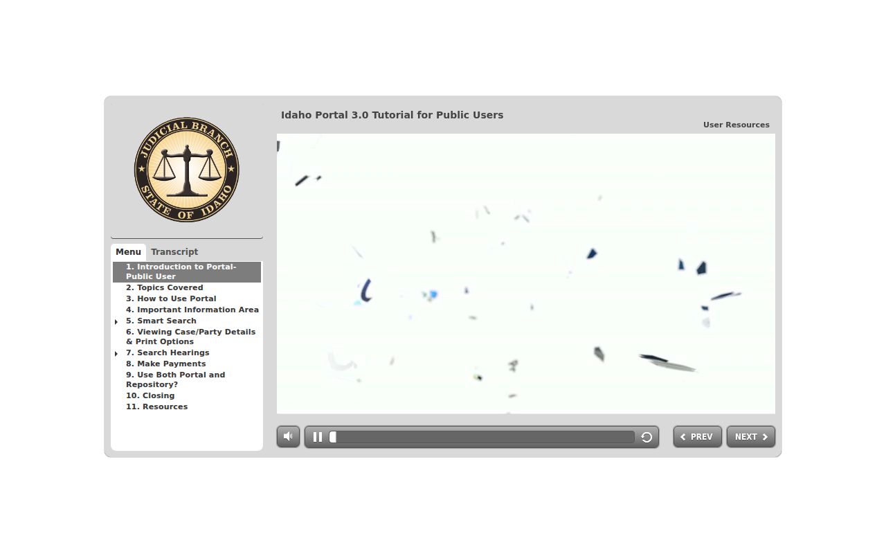 Official Idaho iCourt public search tutorial