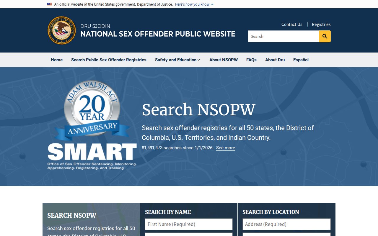Bonneville County sex offender search through NSOPW